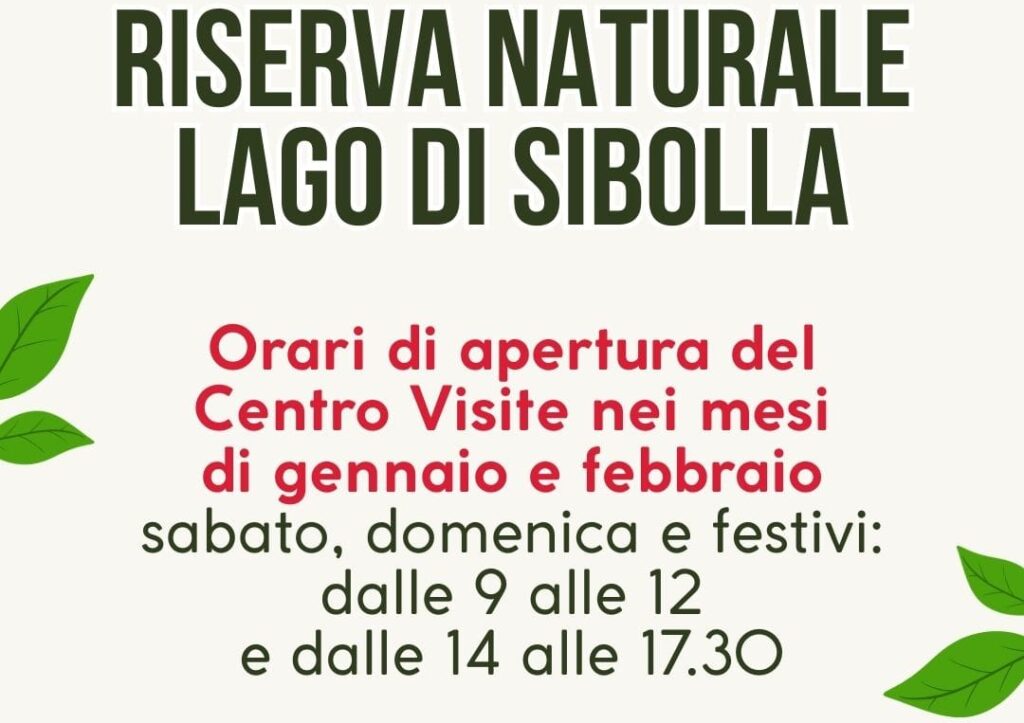 Riserva Naturale Lago di Sibolla: orari apertura Centro Visite gennaio e febbraio 2026